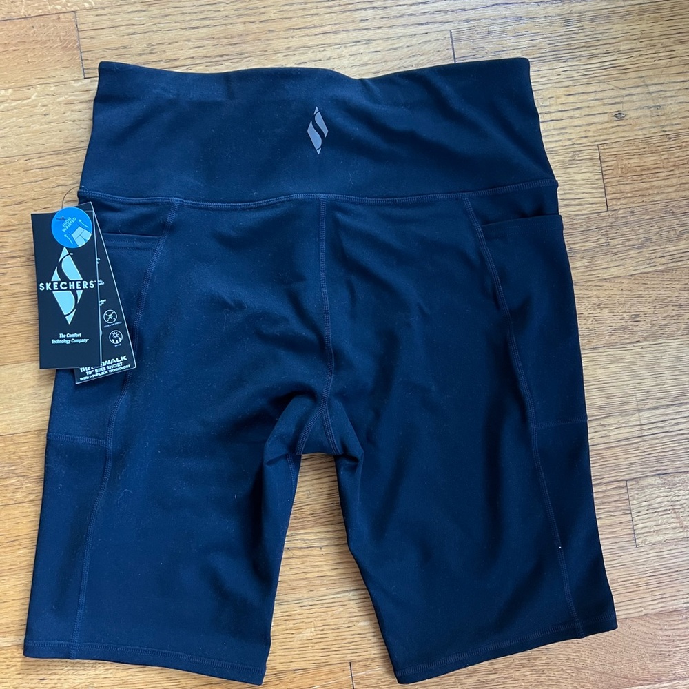 NWT Skechers GO WALK High-Waisted 10-inch Bike Shorts in Black